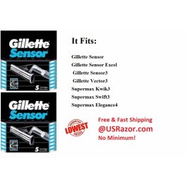 10 GILLETTE SENSOR RAZOR BLADES REFILLL CARTRIDGES MEN  