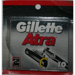 10 Gillette Atra Non Lubricant Razor Blades Cartridges Fit Vector Slim Twin Razor 