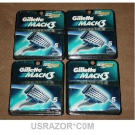 10*2 Gillette Mach3 blades Cartridges Refills Shaver Authentic use W Turbo Razor 