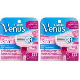 12 Gillette Venus Breeze Spa Razor Blades Cartridges Refill Shaver Women USA 2*6  