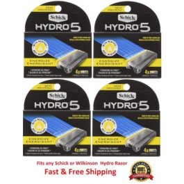 16 Energize Schick Hydro 5 Razor Blades Refills Cartridges Fits Hydro5 Power 4 8 