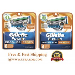 16 Gillette FUSION Proglide Power Razor Blades Refill Cartridges fits Flexball 