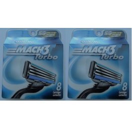 *16 Gillette Mach3 Turbo Razor blades Refills Shaver Cartridges 8*2 fit M3 Power 