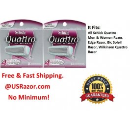 16 Schick Quattro Razor Blades Cartridges Refills Shaver Women  