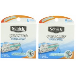 16 Schick Quattro Titanium Razor Blade Refill Cartridge 