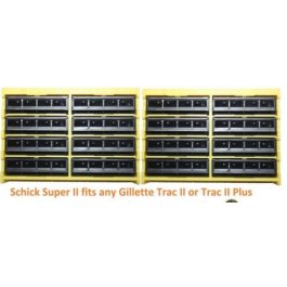 16 Schick Super II Razor Blades Sliding Refills Cartridges Fits Gillette Trac 2 