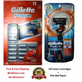 17 FLEX BALL GILLETTE FUSION PROGLIDE MANUAL RAZOR BLADE CARTRIDGE REFILL SHAVER 