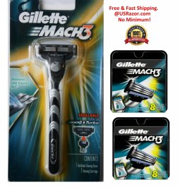 17 Gillette Mach3 8*2 Cartridges Blades Refill Shaver Razors Handle Fit M3 Turbo  