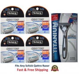 17 Schick Quattro Razor Blades Cartridges Titanium Refills Handle Shaver Quatro 