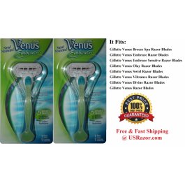 2 Gillette Venus Embrace Razor Women Shaver Handle  