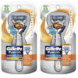 2 Silver Touch FLEX BALL Gillette FUSION Proglide Manual Razor Handle Shaver USA  