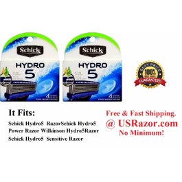 2 X 4 Schick Hydro 5 Blades Power Razor Refill Cartridges  