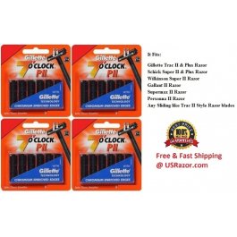 20 Gillette Trac II Razor Cartridges Refills Non Lubricant Blades 