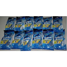 24 Gillette Sensor3 Disposable Razor Shaver Sensor 3 12 Pk X 2 