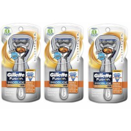 3 Silver Touch FLEX BALL Gillette FUSION Proglide Manual Razor Handle Shaver USA  
