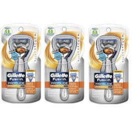 3 Silver Touch FLEX BALL Gillette FUSION Proglide Manual Razor Handle Shaver USA  