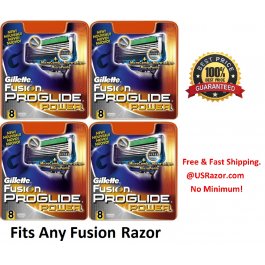 32 GILLETTE Proglide Power Razor Blades Cartridges FUSION Refills  