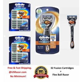 33 Proglide FLEX BALL Gillette FUSION Razor Blade Cartridge Refills Shaver  