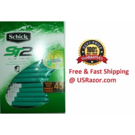 45 Schick Disposable Razors ST2 Slim Twin Sensitive Razor Blades Vitamin E  