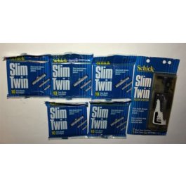 *52 Schick Slim Twin Razor Blades Fit Gillette Atra Plus Refill Cartridge Handle 