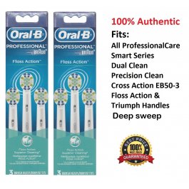 6 Oral B Floss Action Brush Heads Braun Replacement Electric  