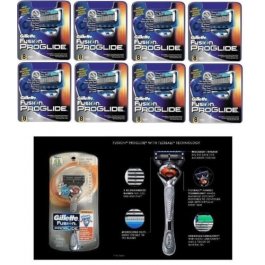 65 Gillette FUSION Proglide Silver Flex Ball Razor Blade Cartridge Refill Shaver 