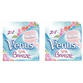 8 Breeze Spa Gillette Venus Razor Blades Cartridges Refill Shaver Women USA 2*6  