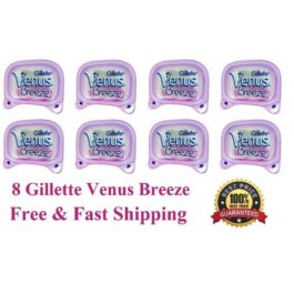 **8 Gillette Venus Breeze Razor Blades Refill Cartridges Shaver Women Freesia 