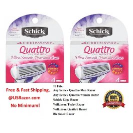 8 Schick Quattro Women Razor  Blades Refills Cartridges shaver 