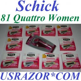 81 Schick Quattro Cartridges Women Blades Along Razor Handle  