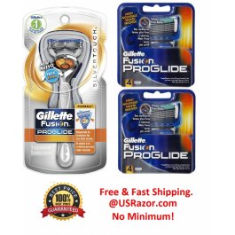 9 Gillette FUSION Proglide Silver Touch FLEX BALL Razor Blades 