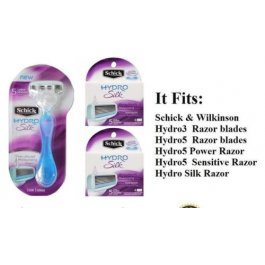 * 9 Hydro Silk Schick 5 Cartridges Blades 8 Razor Refill HydroSilk Shaver Handle 