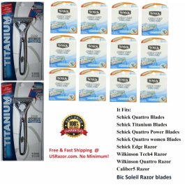 98 Schick Quattro Titanium Blades Cartridges Razor Quatro Shaver  