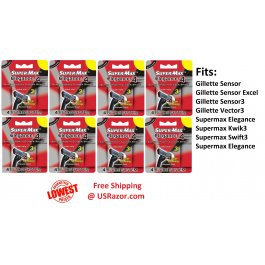 24 Supermax Elegance 4 BLADES Razor fit Gillette Sensor3 Excel 