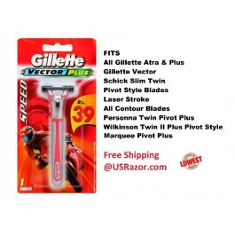 GILLETTE RED VECTOR FITS ATRA PLUS RAZOR BLADES CARTRIDGES REFILL 