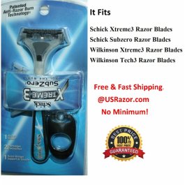 Xtreme3 Subzero Razor Shaver Handle Also 2 Refills 3 Blades 