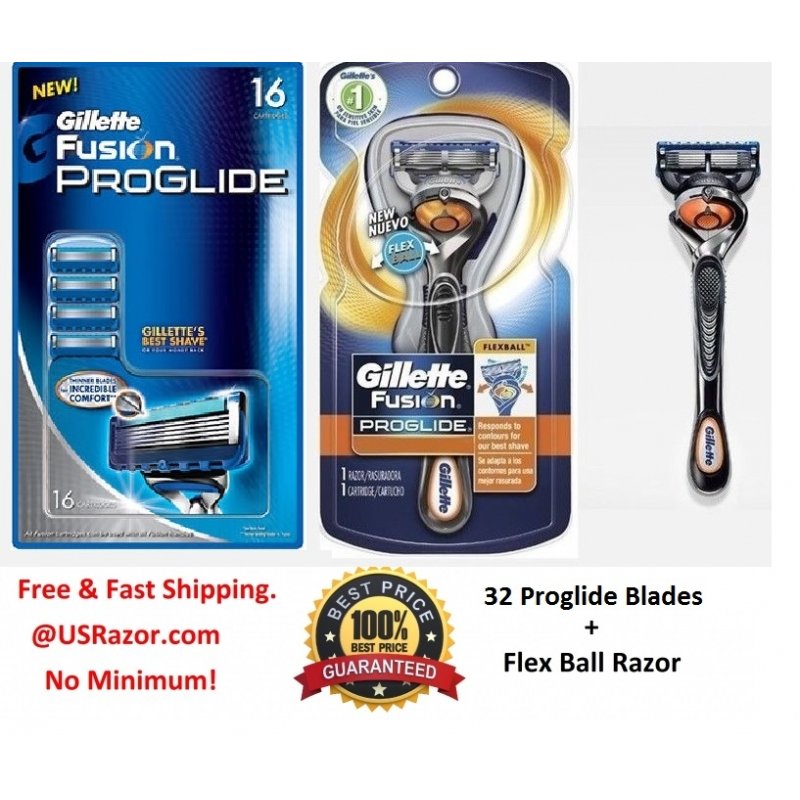 Dank u voor uw hulp Circulaire Beurs 17 Proglide FLEX BALL Gillette FUSION Razor Blades Cartridges Refills  Shaver USA