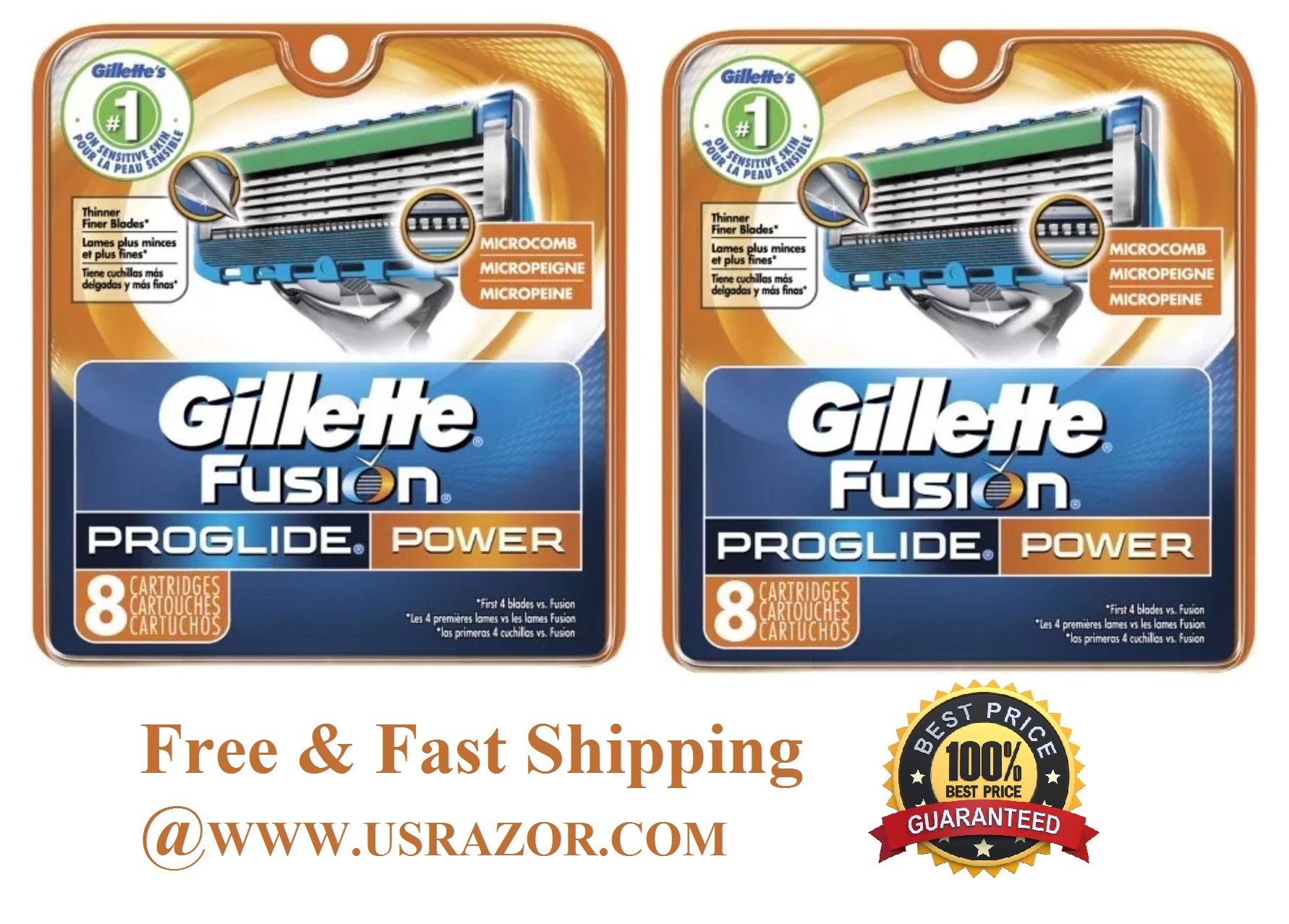 Gillette FUSION Proglide Razor Blades Refill Cartridges