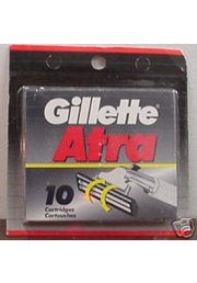 10 GILLETTE ATRA Razor BLADES Refills Cartridges No Lubricant Stp 
