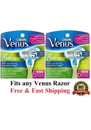 12 Gillette Embrace Razor Blades Venus Cartridges Refills 2*6