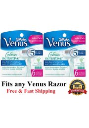 12 Gillette Embrace Sensitive Razor Blades Venus Cartridges Refills 2*6