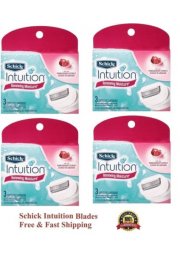 12 Schick Intuition Pomegranate Razor Blades Women Refill Cartridges Shaver 3 6