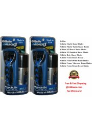 2 Gillette Mach3 Razor Shaving Gel Shaver Handle 