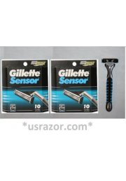 *20 Gillette Sensor Razor Blades Cartridges Refills Shaver Handle Fit Excel 3 5