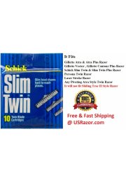 200 Schick Slim Twin Non Lubricant Refill Blades Cartridge Fit Atra Razor 