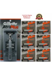 32 Gillette Atra Plus Razor Blades Cartridges Shaver Made USA