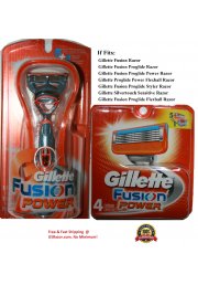 5 GILLETTE FUSION Power Razor Blades Refill Cartridges