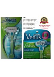 5 Gillette Venus Embrace Razor Blades Cartridges Refills Handle