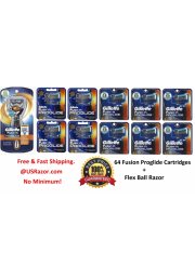 65 Gillette FUSION Proglide Flex Ball Razor Blades Cartridges Refills Flexball Shaver 4*8
