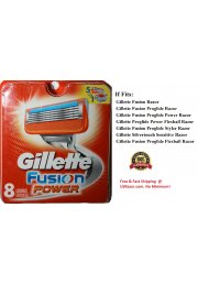 8 Gillette Fusion Power Razor Blades Shaver Replacement Cartridges Refills 